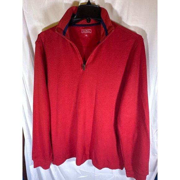 Club Room Mens Solid Classic French Rib Quarter-Zip Sweater, Red, Size L, NWT - Picture 2 of 5